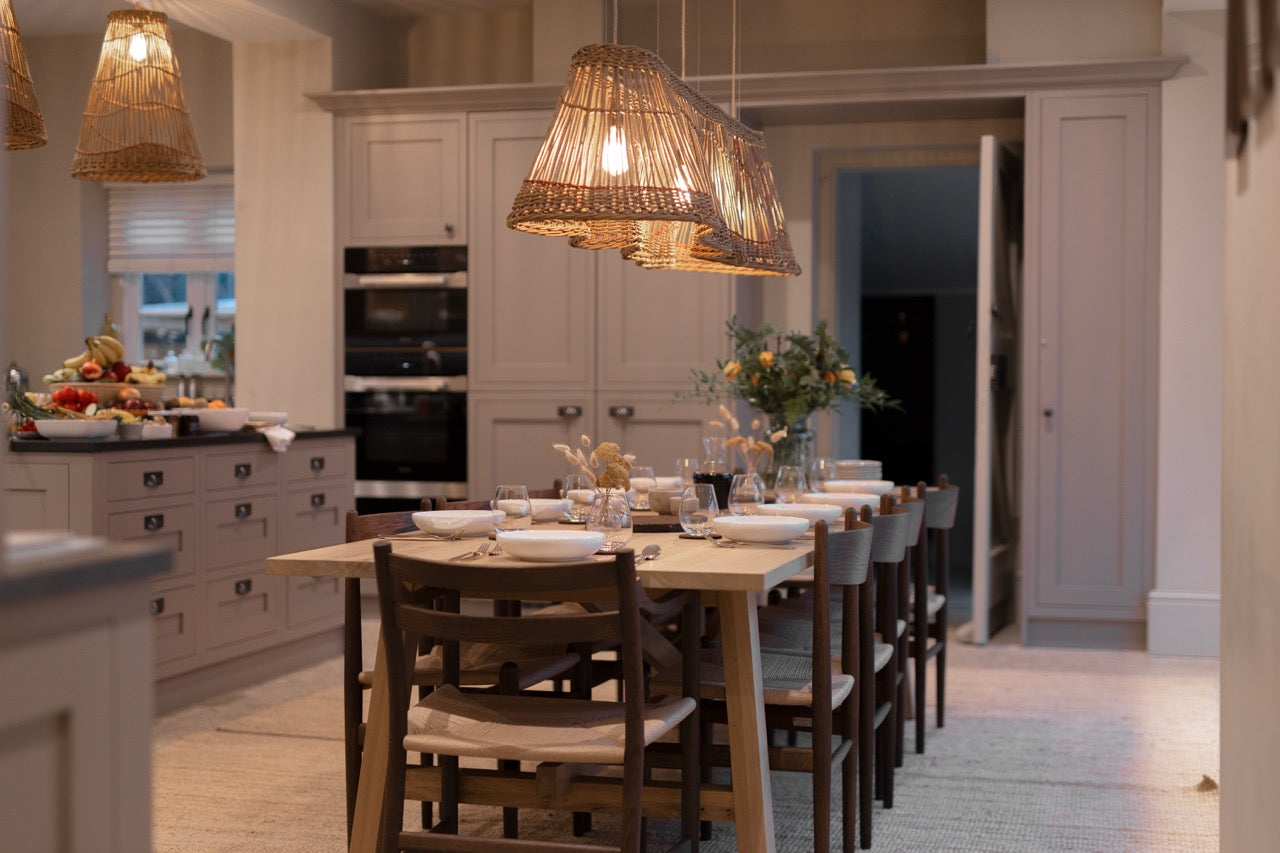 Top London Celebrity Trainer and internationally recognised Pilates instructor Aimee Victoria Long on retreat in The Cotswolds preparing an evening meal for her guest with the private chef 